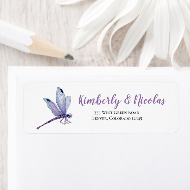 Étiquettes de adresse Mariages violets (En situation)