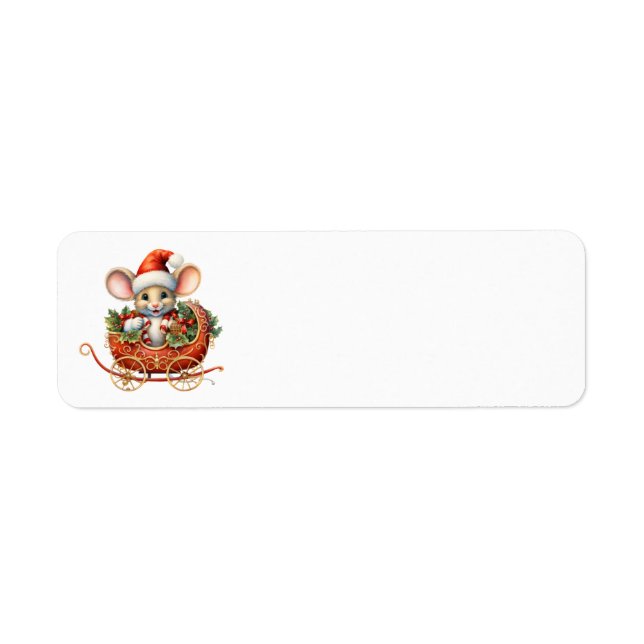 Étiquettes de adresse mignons de la souris Noël (Devant)