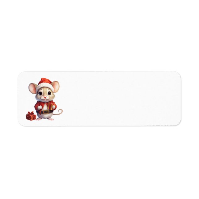 Étiquettes de adresse mignons de la souris Noël (Devant)