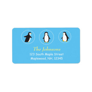 étiquettes de adresse mignons de pingouin