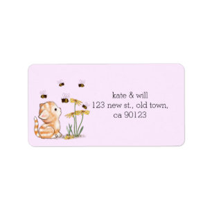 Étiquettes de adresse mignons de retour de chat d
