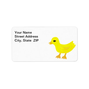 Étiquettes de adresse mignons en caoutchouc jaune