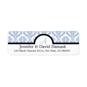 Étiquettes de adresse Monogramme Mariage damassé b