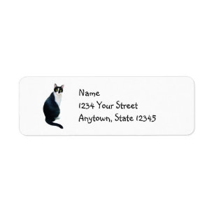 Étiquettes de adresse noirs et blancs de retour d