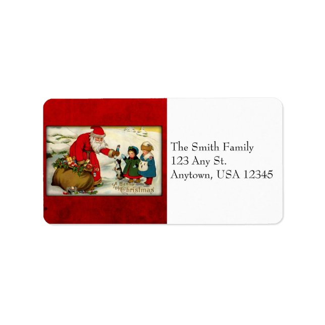 Étiquettes de adresse Père Noël vintages (Devant)