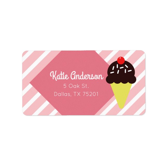 Étiquettes de adresse personnalisés de crème glacé (Devant)