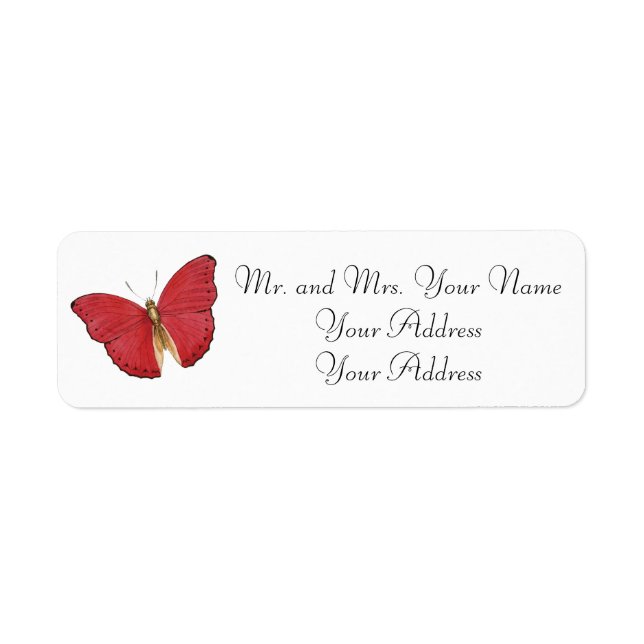 Étiquettes de adresse personnalisés papillon (Devant)