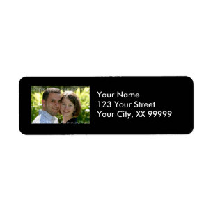 Étiquettes de adresse photo mariages en noir