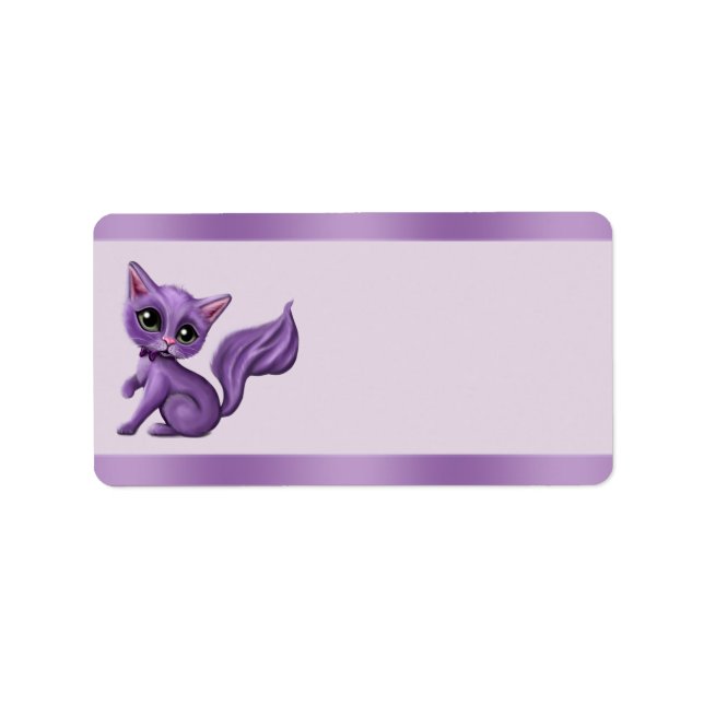Étiquettes de adresse pourpre Kitty (Devant)