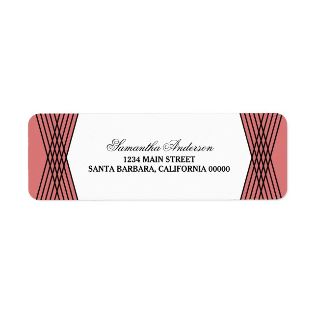 Étiquettes de adresse Red Elegant Deco (Devant)