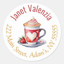 Étiquettes de adresse rondes