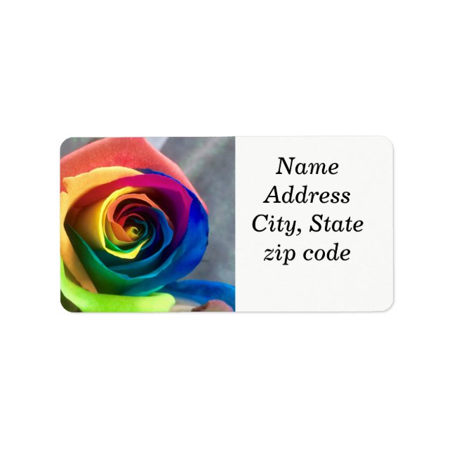 Étiquettes de adresse rose arc-en-ciel (Devant)