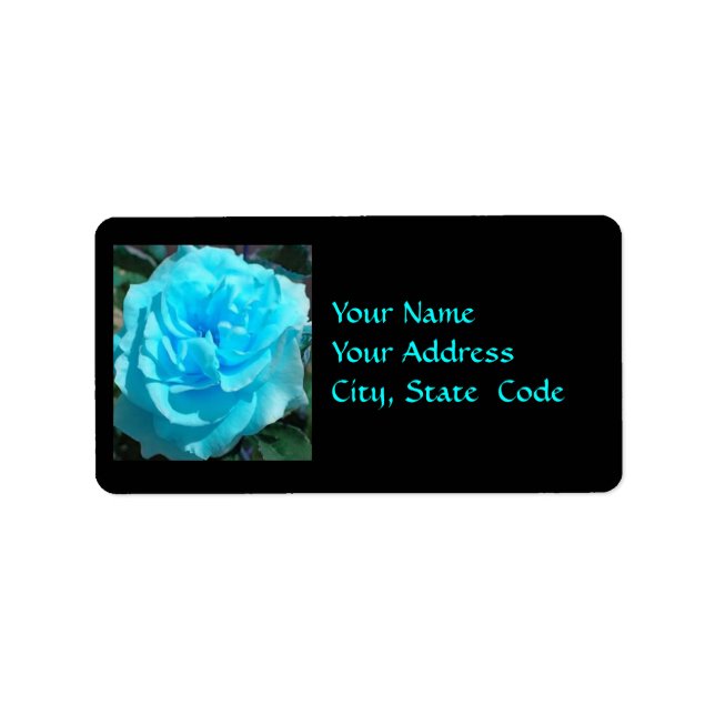 Étiquettes de adresse Rose turquoise (Devant)