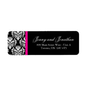 Étiquettes de adresse RSVP Damask élégant