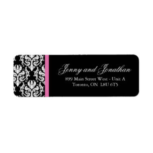 Étiquettes de adresse RSVP Damask élégant