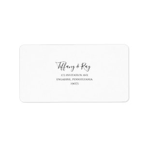 Étiquettes de adresse RSVP de mariage simple et él