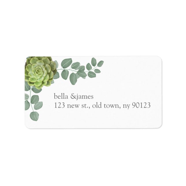 Étiquettes de adresse rustiques et succulents (Devant)