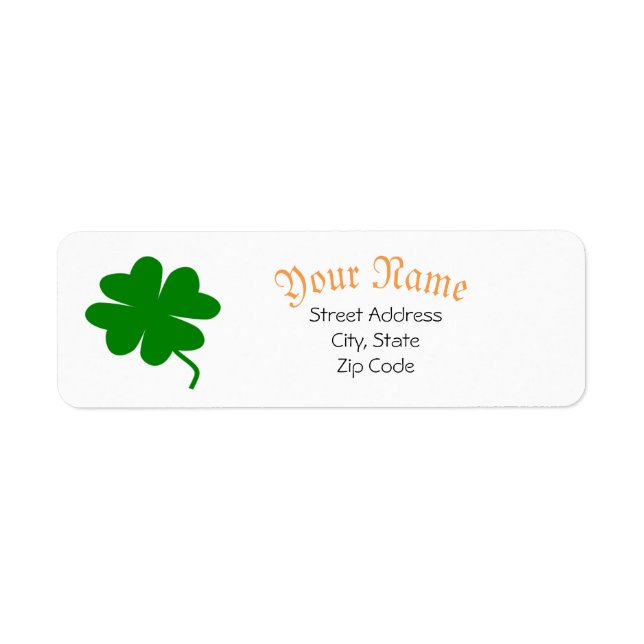 Étiquettes de adresse shamrocks (Devant)