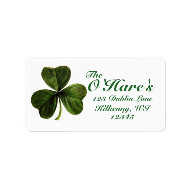 Étiquettes de adresse shamrocks personnalisés (Devant)