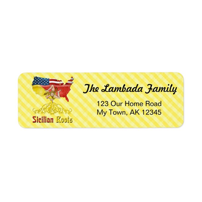 Étiquettes de adresse siciliens américains des rac (Devant)