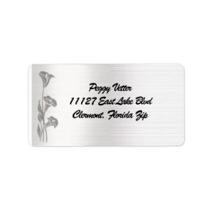 Étiquettes de adresse Silver Calla Lilies