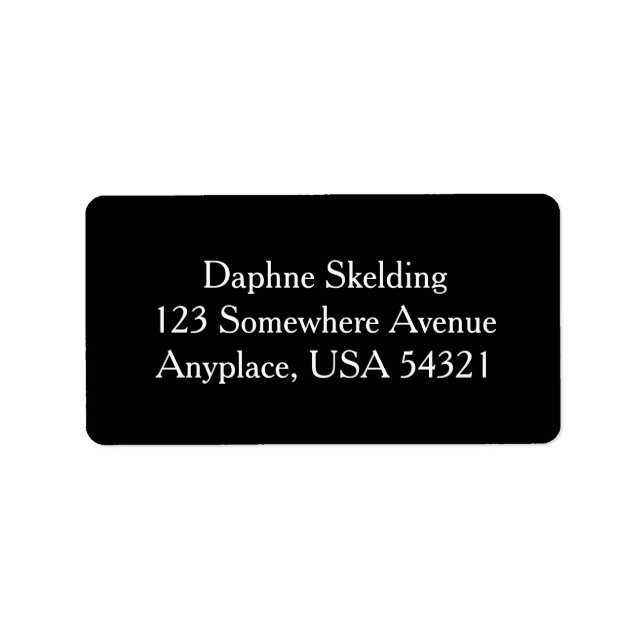 Étiquettes de adresse simples noirs (Devant)