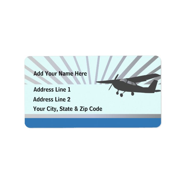Étiquettes de adresse sur mesure de l'aviation de  (Devant)