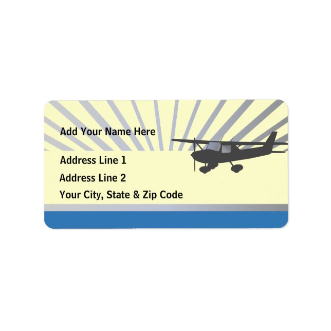 Étiquettes de adresse sur mesure de l'aviation de  (Devant)