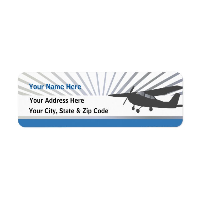 Étiquettes de adresse sur mesure de l'aviation de  (Devant)