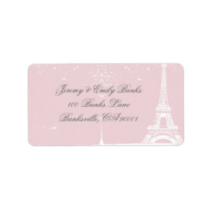 Étiquettes de adresse Tour Eiffel rose