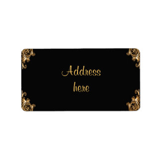 Étiquettes de adresse tourbillons floraux ornés