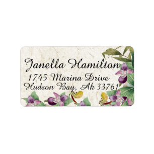 Étiquettes de adresse tropicaux de fleur