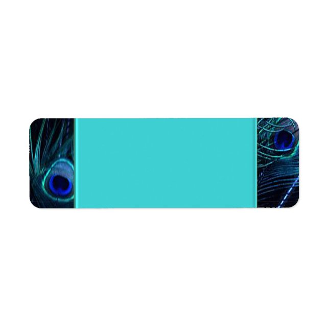 Étiquettes de adresse turquoises Blue Peacock (Devant)