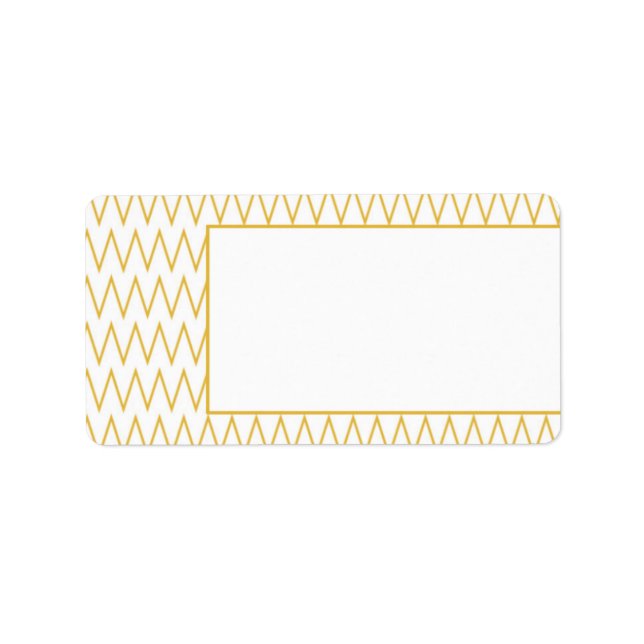 Étiquettes de adresse vierges de Motif jaune Chevr (Devant)