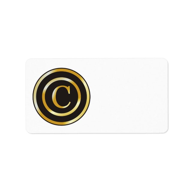 Étiquettes de adresse vierges en C monogramme init (Devant)