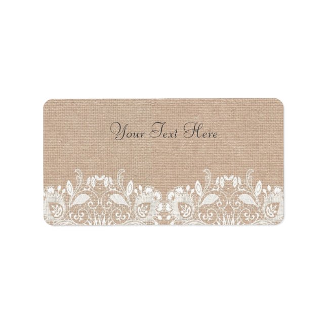 Étiquettes de adresse vintages Burlap & Lace (Devant)
