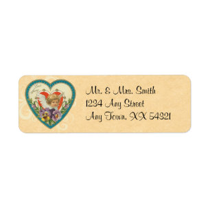 Étiquettes de adresse vintages de Valentine