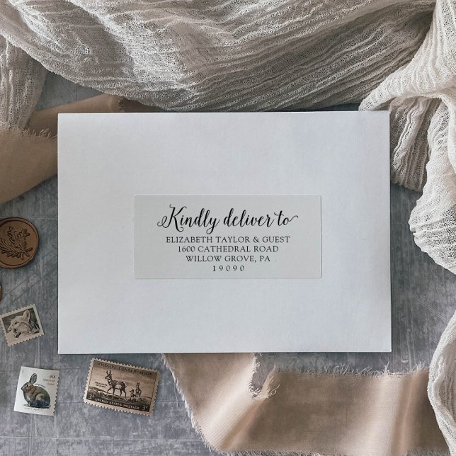 Étiquettes de adresse vintages du Mariage de scrip (Créateur téléchargé)