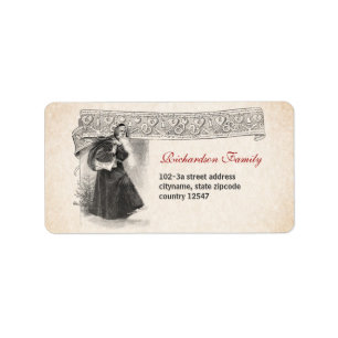 étiquettes de adresse vintages du père noël de