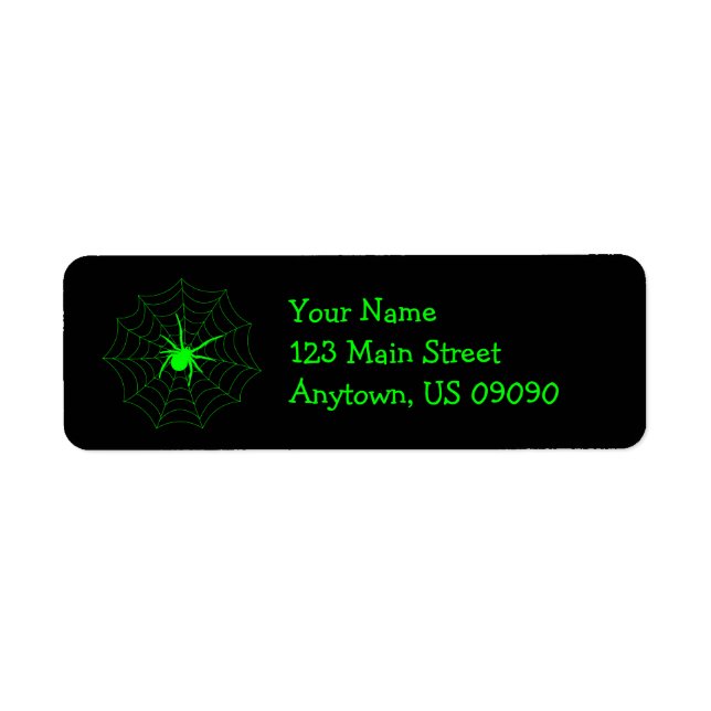 Étiquettes de adresse Web Spider (Vert) (Devant)