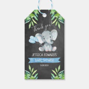 Étiquettes de baby shower d'éléphant de safari