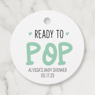 Étiquettes de Baby shower vert Prêt À Pop