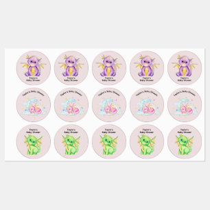 Étiquettes de Baby showers à thème Dragon