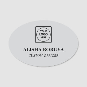 Étiquettes de badge en logo argent brossé pour le