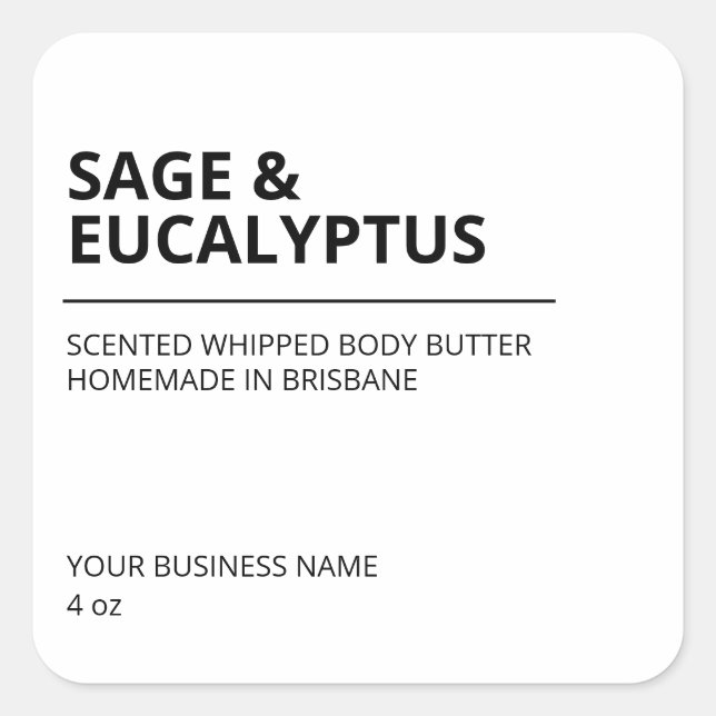 Étiquettes de Beurre du corps blanc moderne (Devant)