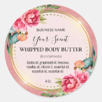 Étiquettes de Beurre Vintage rose et or