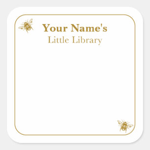 Étiquettes de bibliothèque abeille Carte de vœux