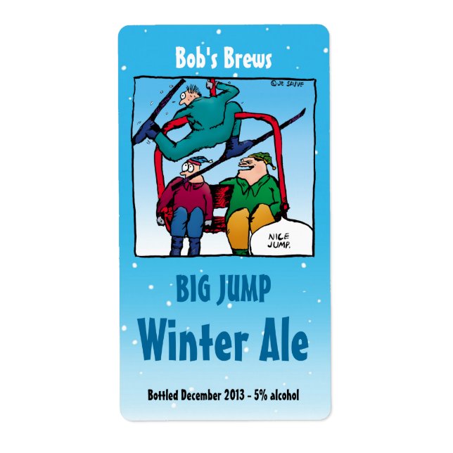Étiquettes de bière Homebrew avec Dessin de ski am (Devant)