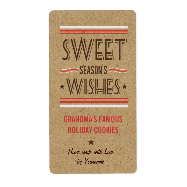 Étiquettes de biscuits de vacances pour échange de (Devant)
