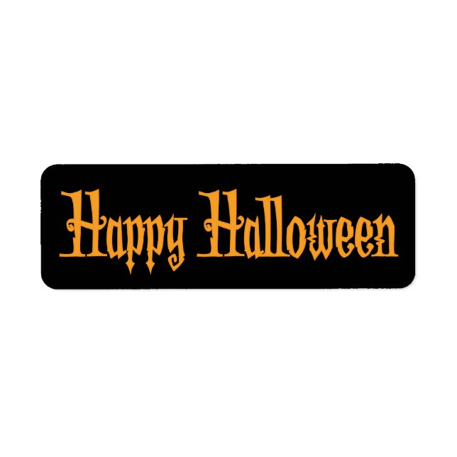 Étiquettes de Black Small Halloween heureux Hallow (Devant)